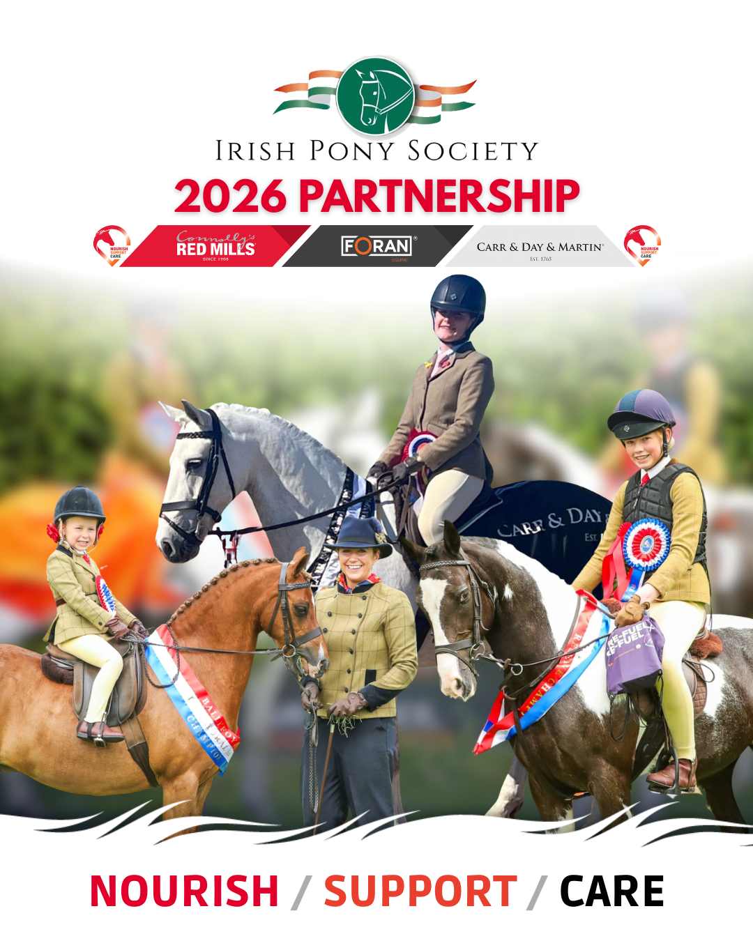 Connolly’s RED MILLS, Foran Equine and Carr & Day & Martin Announced as Title Sponsors of the Irish Pony Society for 2026